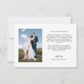 Simple Script with Heart Wedding Photo Thank You Card (Back)
