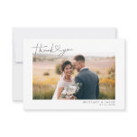 Simple Script with Heart Wedding Photo Thank You Card Simple Script with Heart Wedding Photo Thank You Card