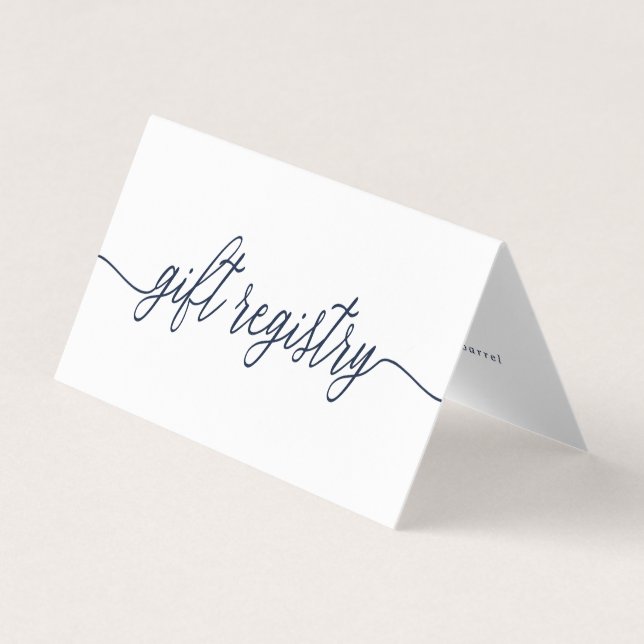 Simple Script With Photo Gift Registry Card (Front)