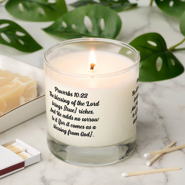 Simple Scripture Bible Verse Proverbs 10:22 Scented Candle (Creator Uploaded)
