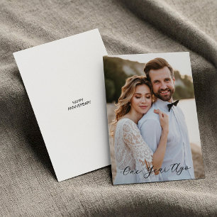 Simple Scripty First Anniversary - One Year Ago  Card