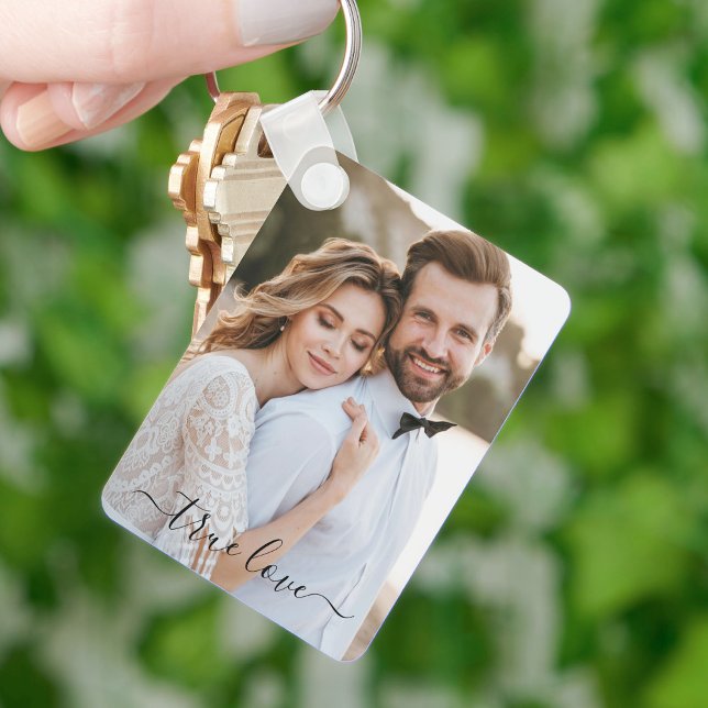 Simple Scripty True Love Photo Keychain (Creator Uploaded)