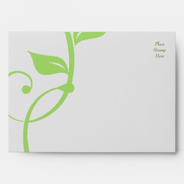 Simple Scrolling Green Vine Envelope (Front)