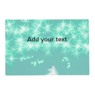 Simple sea blueglitter sparkle stars add your text placemat