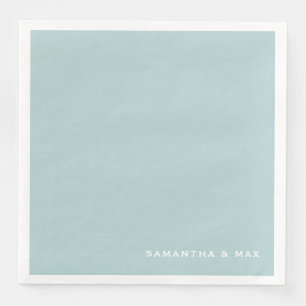 Simple Seafoam Couple Names Dinner Paper Dinner Napkins