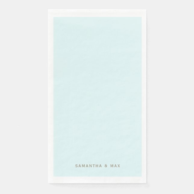 Simple Seafoam Personalized Modern Guest Paper  Towels (Front)
