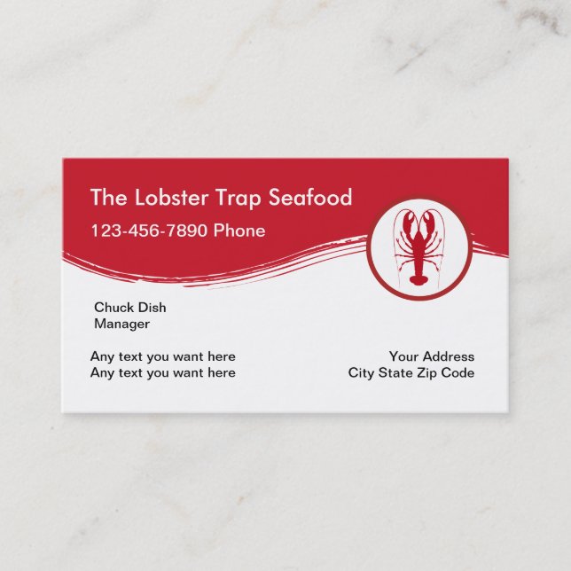 Simple Seafood Restaurant Business Card (Front)