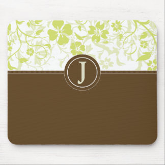 Simple Seagrass Monogrammed Mousepad