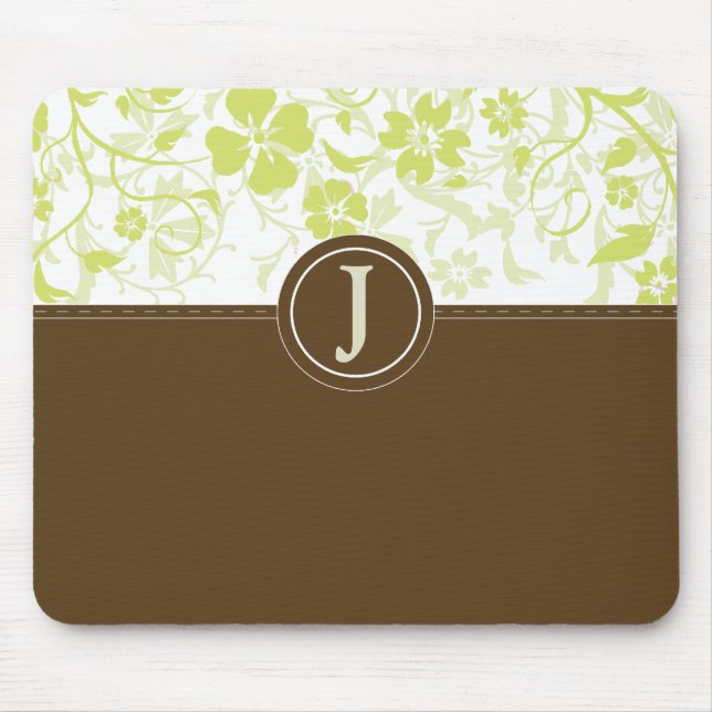 Simple Seagrass Monogrammed Mousepad (Front)