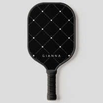 Simple Seamless Pattern Black & White Pickleball Paddle