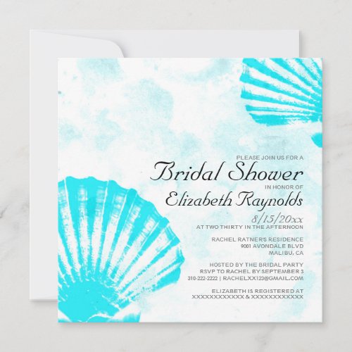 Simple Seashells Destination Bridal Shower Invite