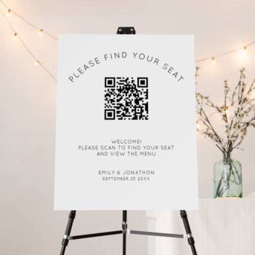 Simple Seating Chart with QR Code Sign