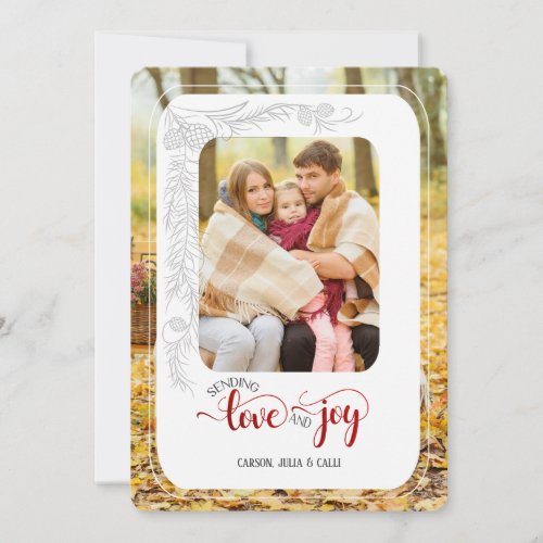 SImple Sending Love and Joy Holiday Single Photo