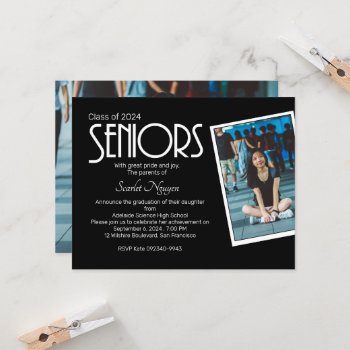 Simple Seniors Graduation Party Invitation by thepapershoppe at Zazzle