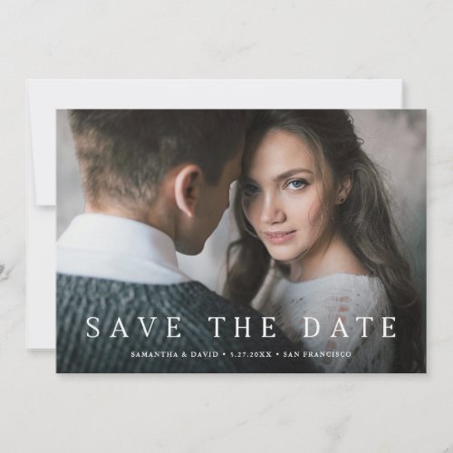 Simple Serif  Elegant Classic Text and Photo Save The Date