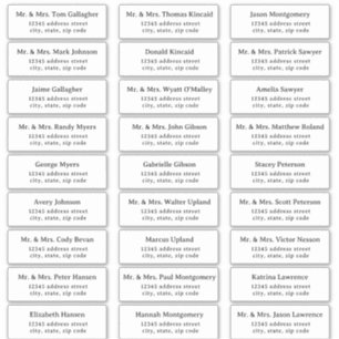 Simple Serif Guest Address Labels