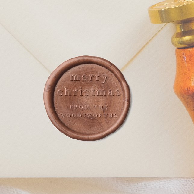 Simple Serif Merry Christmas & Family Name Wax Seal Stamp (Creator Uploaded)