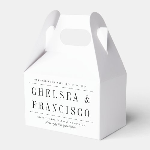 Simple Serif Modern Typography Wedding Favor Boxes