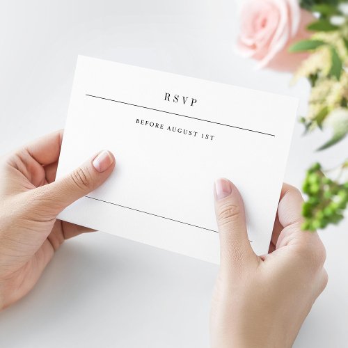 Simple Serif Modern Typography Wedding RSVP Card