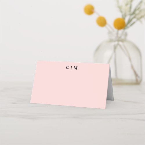 Simple Serif Pretty Pink Wedding Place Card