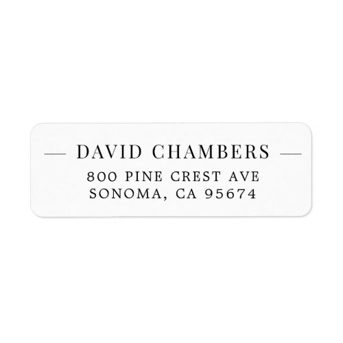 Simple Serif Return Address Label