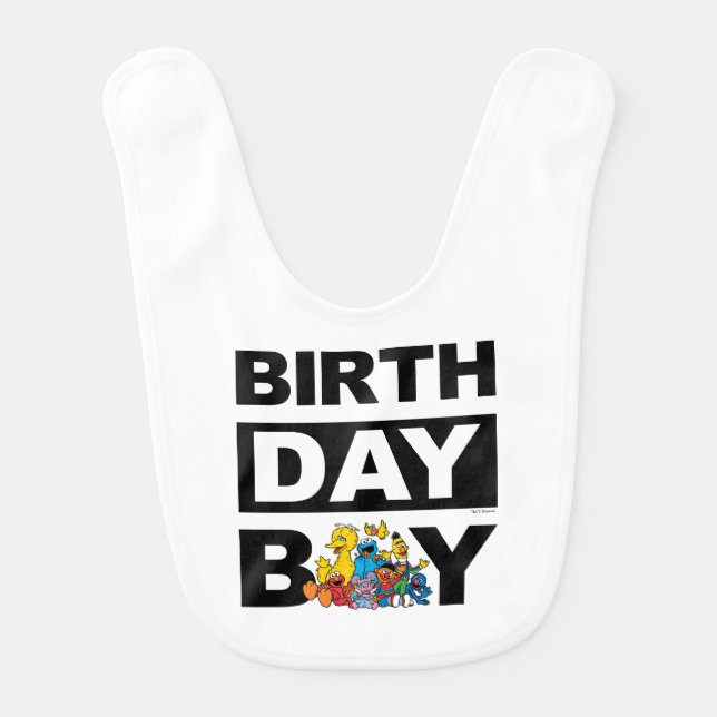 Simple Sesame Street Pals 1st Birthday Baby Bib (Front)