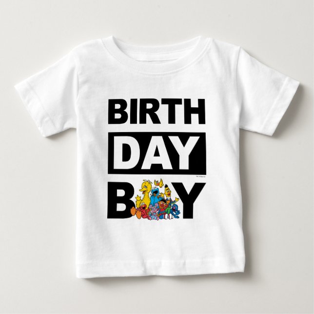 Simple Sesame Street Pals 1st Birthday Baby T-Shirt (Front)