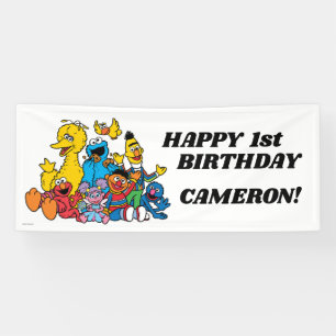Simple Sesame Street Pals 1st Birthday Banner