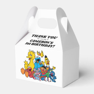 Simple Sesame Street Pals 1st Birthday Favor Boxes