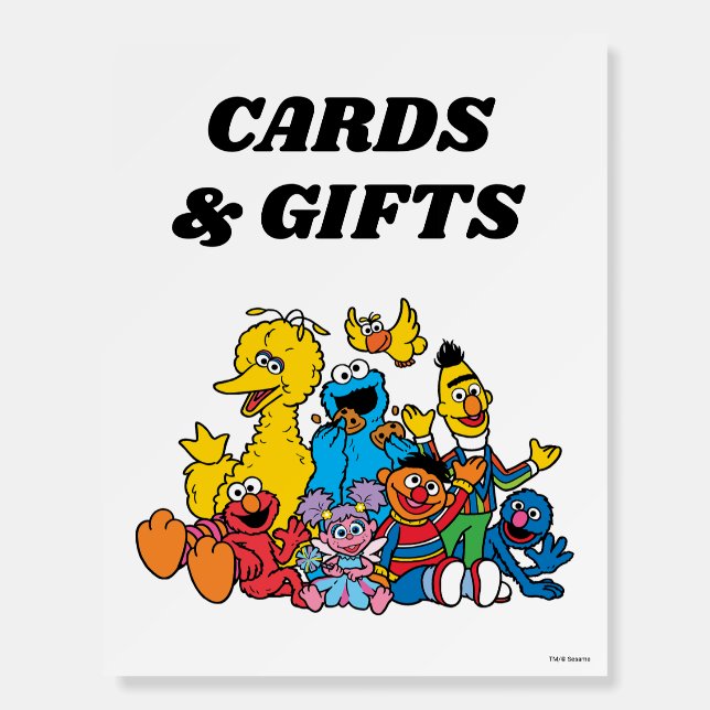 Simple Sesame Street Pals 1st Birthday Foam Board (Front)