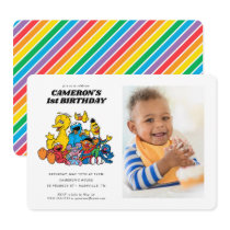 Simple Sesame Street Pals 1st Birthday Invitation