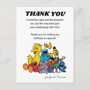 Simple Sesame Street Pals 1st Birthday Postcard