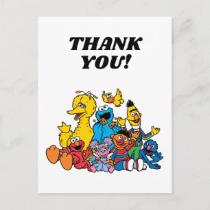 Simple Sesame Street Pals 1st Birthday Postcard