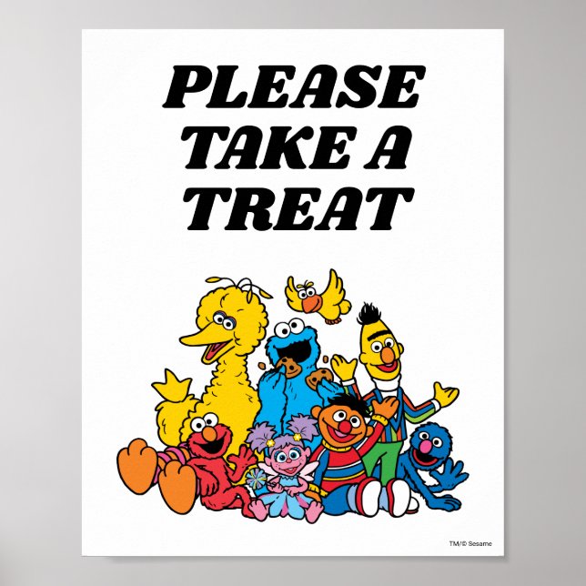 Simple Sesame Street Pals 1st Birthday Poster (Front)