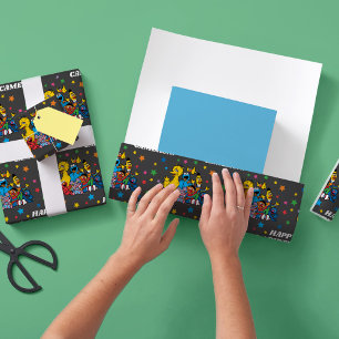 Simple Sesame Street Pals 1st Birthday Wrapping Paper