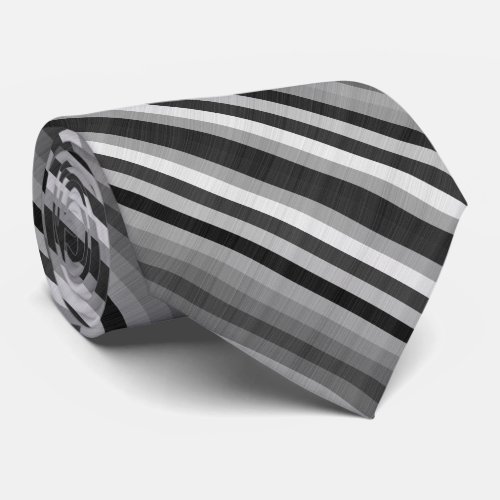 Simple Shades of Gray Grey Stripes Neck Tie