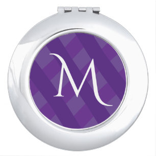 Simple Shades of Purple Single Initial Cute Compact Mirror