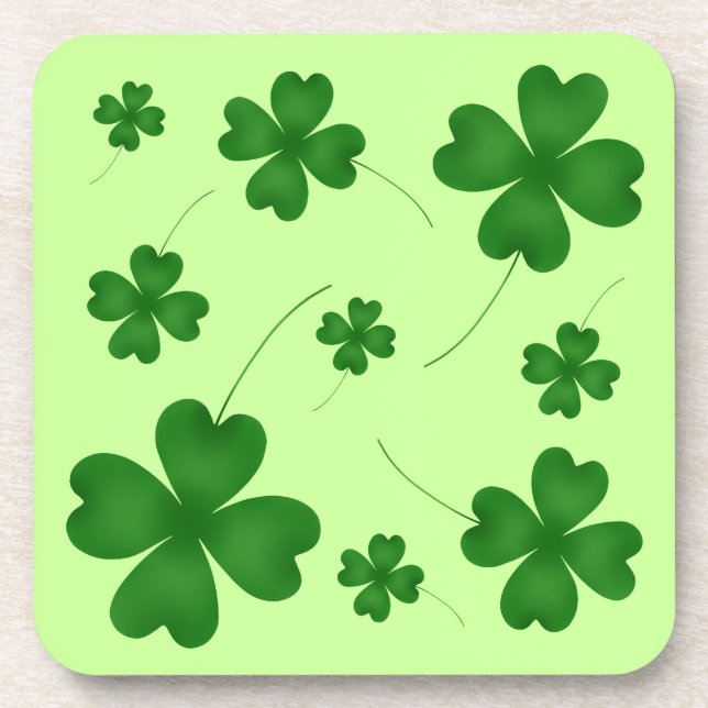 Simple shamrock design beverage coaster (Front)