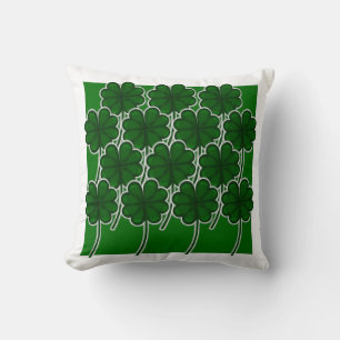 Simple Shamrock Pattern for Saint Patricks Day Throw Pillow