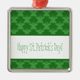 Simple Shamrocks Premium Square Ornament