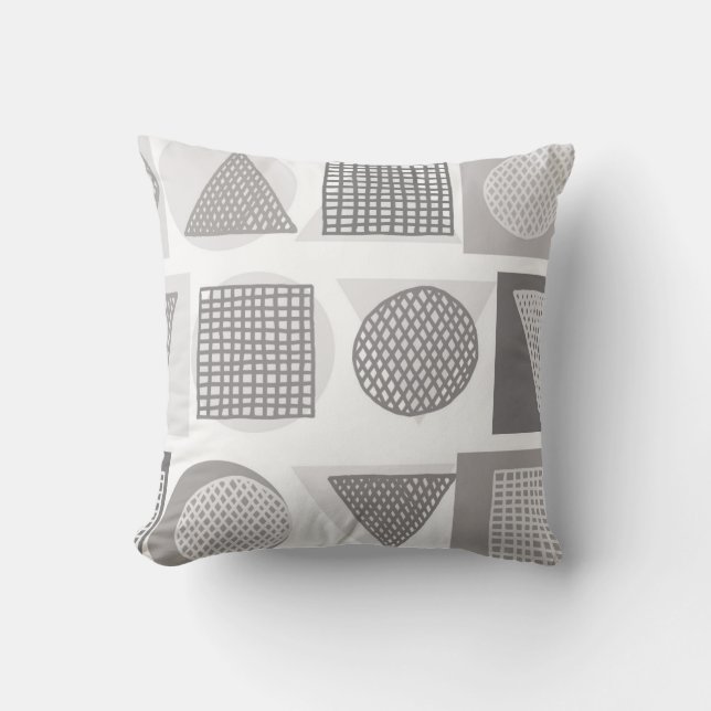 Simple Shape Design Dove Gray Throw Pillow (Front)