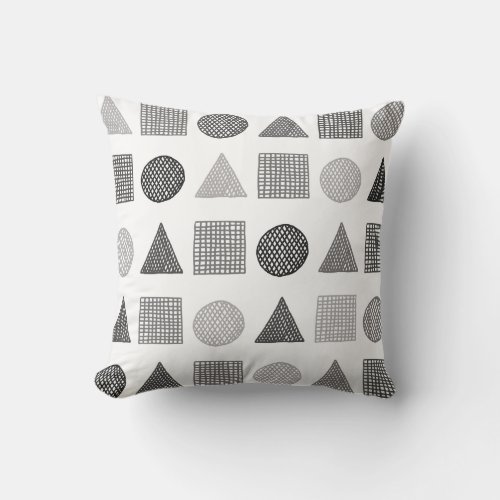 Simple Shape Design Gray White Throw Pillow