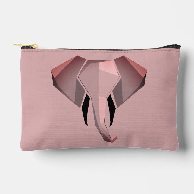 Simple Shapes Geometrics Elephant Head  Accessory Pouch (Front)