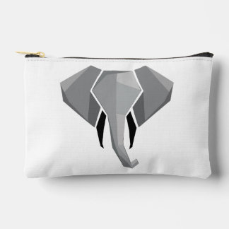 Simple Shapes Geometrics Elephant Head  Accessory Pouch