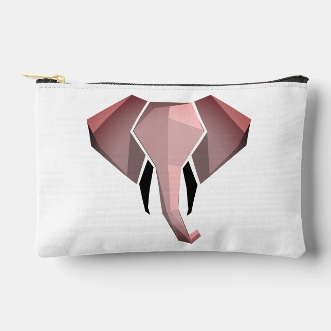 Simple Shapes Geometrics Elephant Head  Accessory Pouch (Front)