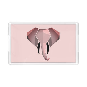 Simple Shapes Geometrics Elephant Head  Acrylic Tray