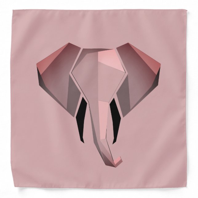 Simple Shapes Geometrics Elephant Head  Bandana (Front)