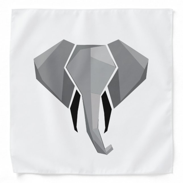 Simple Shapes Geometrics Elephant Head  Bandana (Front)