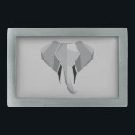 Simple Shapes Geometrics Elephant Head  Belt Buckle<br><div class="desc">Basic grey and black design creates an elephant</div>