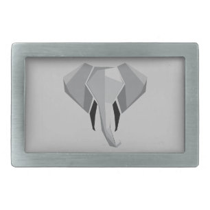 Simple Shapes Geometrics Elephant Head Belt Buckle